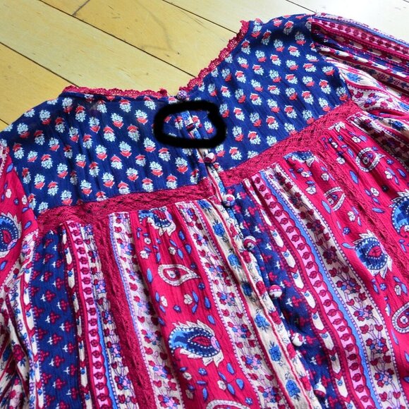 Anthropologie Maeve Gretchen Patchwork Blouse Size 4 - Picture 12 of 12